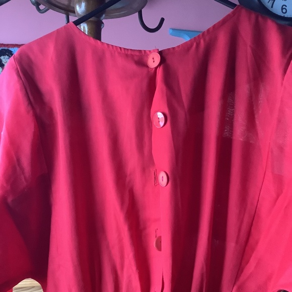 Great for Canada Day Celebrations! LaBelle Red Polyester cotton,Jumpsuit size 8. - Picture 4 of 6